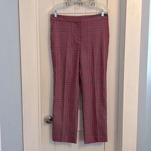 NWT 1901 Simone Pink Plaid Ankle Pants Trousers Size 8